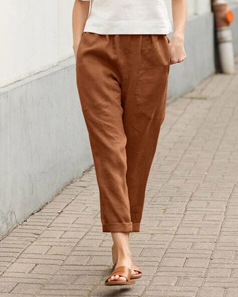 Luvrefashion | Diane Lightweight Relaxed Fit Pants Comfortable and Breathable in White - image 8