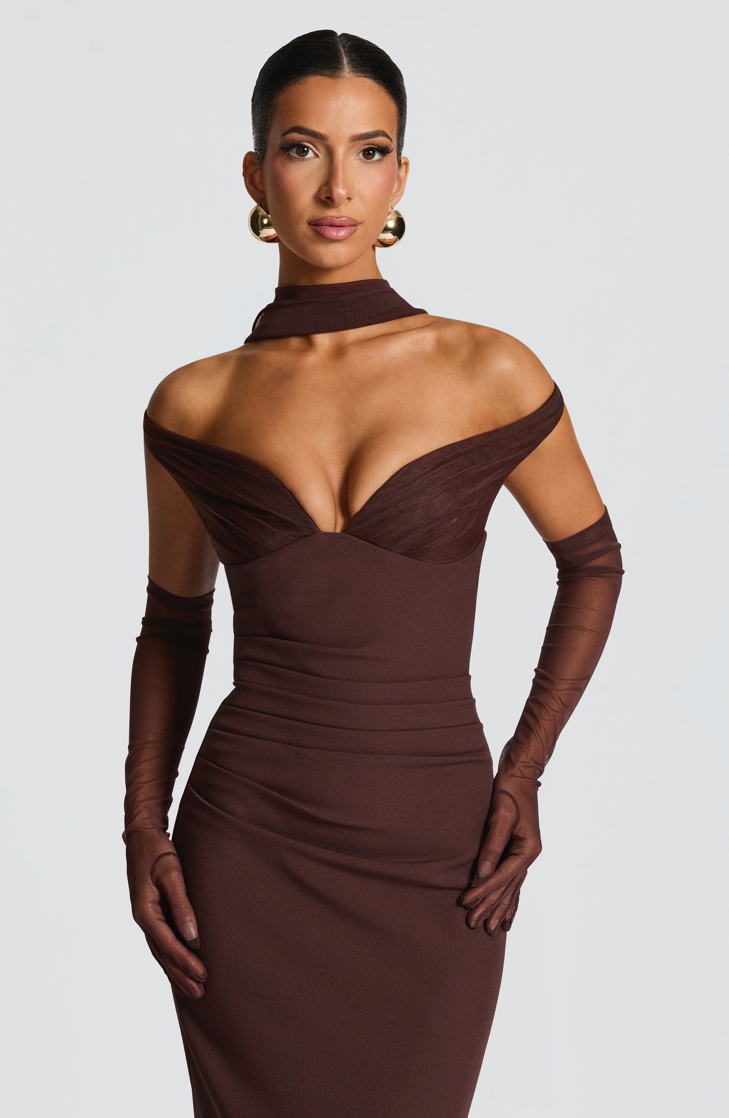 Sophia Plum Brown Maxi Summer Dress