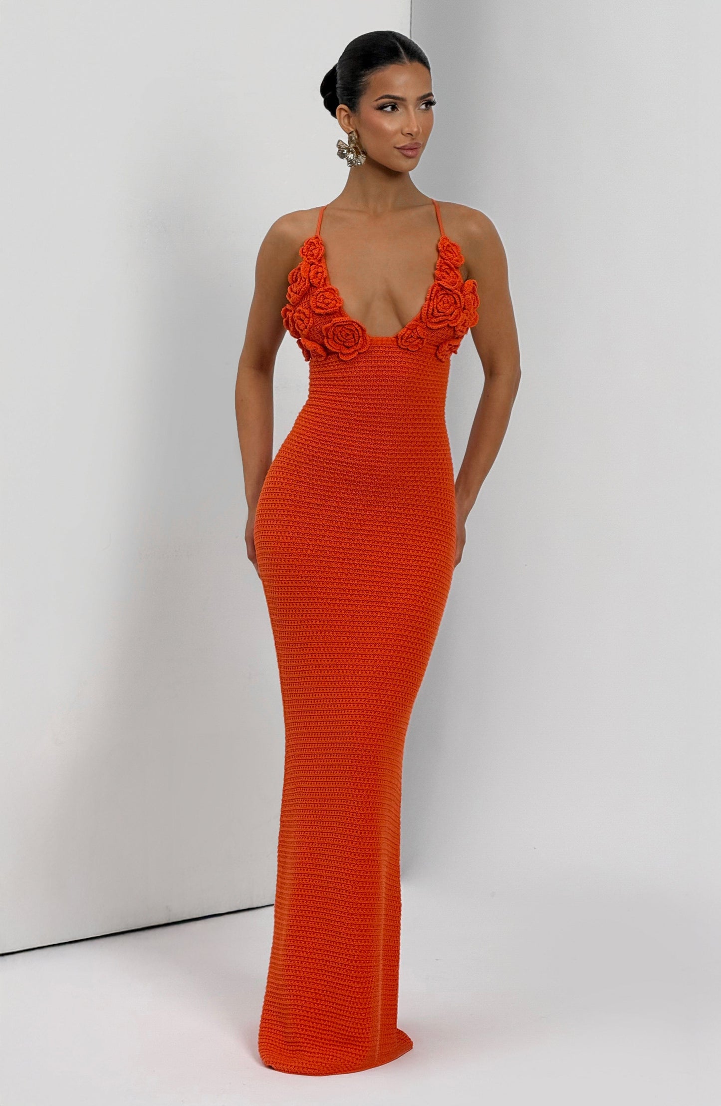Sophia Maxi Summer Dress in Vibrant Orange