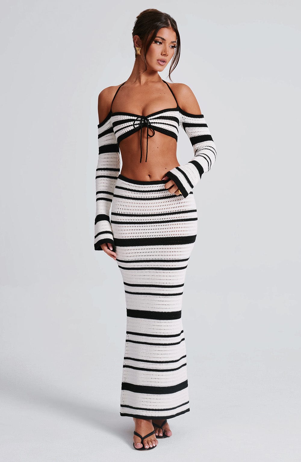Sophia Black and White Maxi Summer Skirt