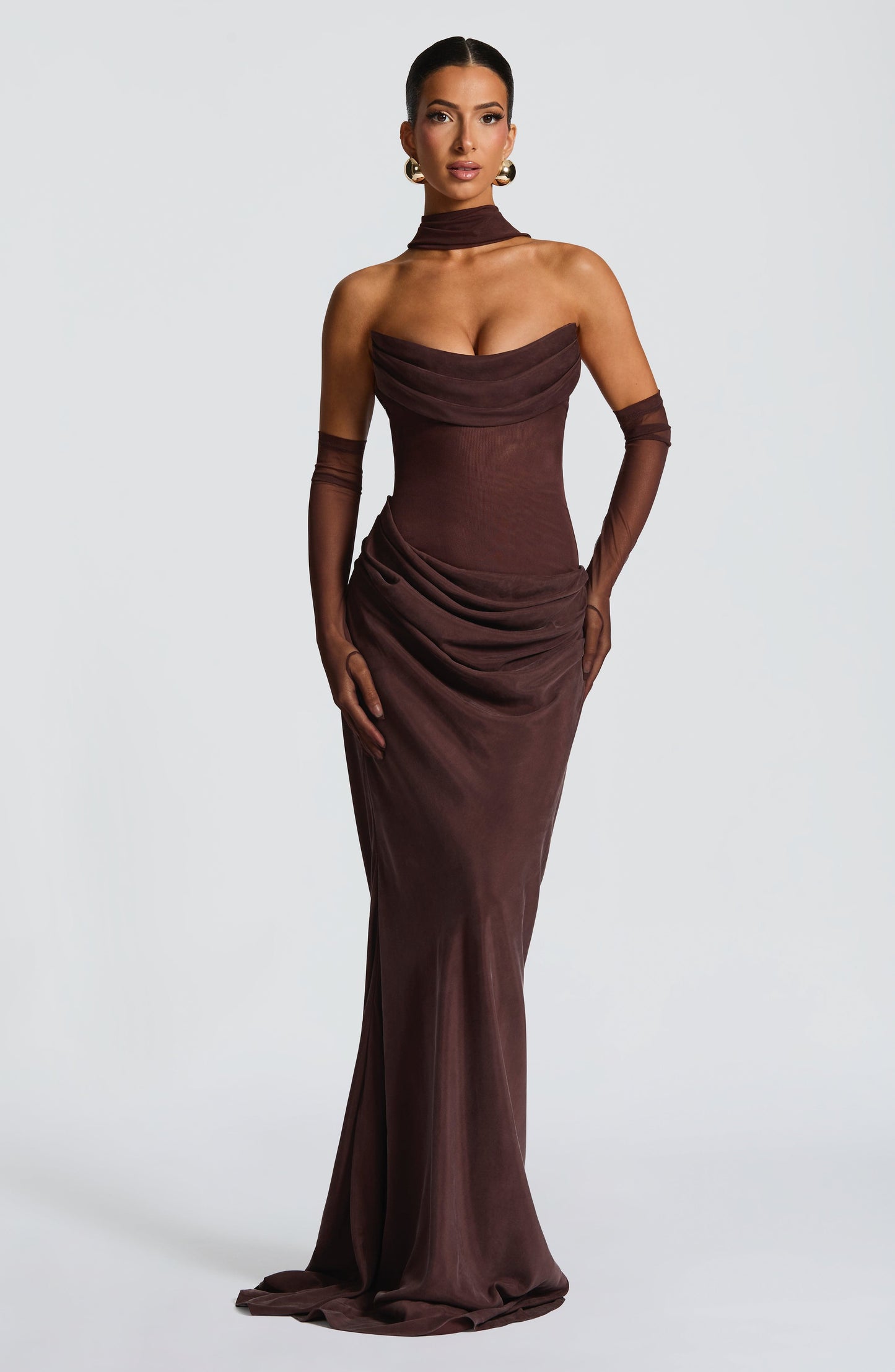 Sophia Maxi Summer Dress in Plum Brown
