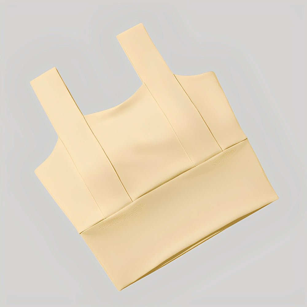 Magic Square Neck Wide-Strap Sports Bra with Breathable Support