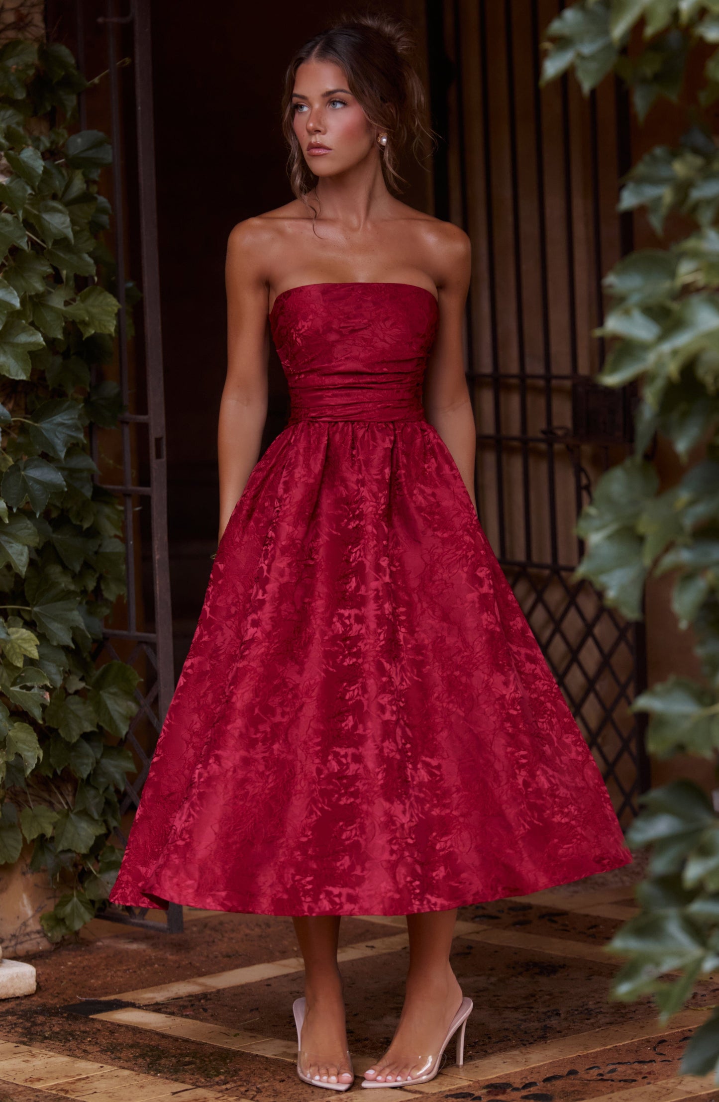 Chloe Red Midi Sundress - Perfect for Summer