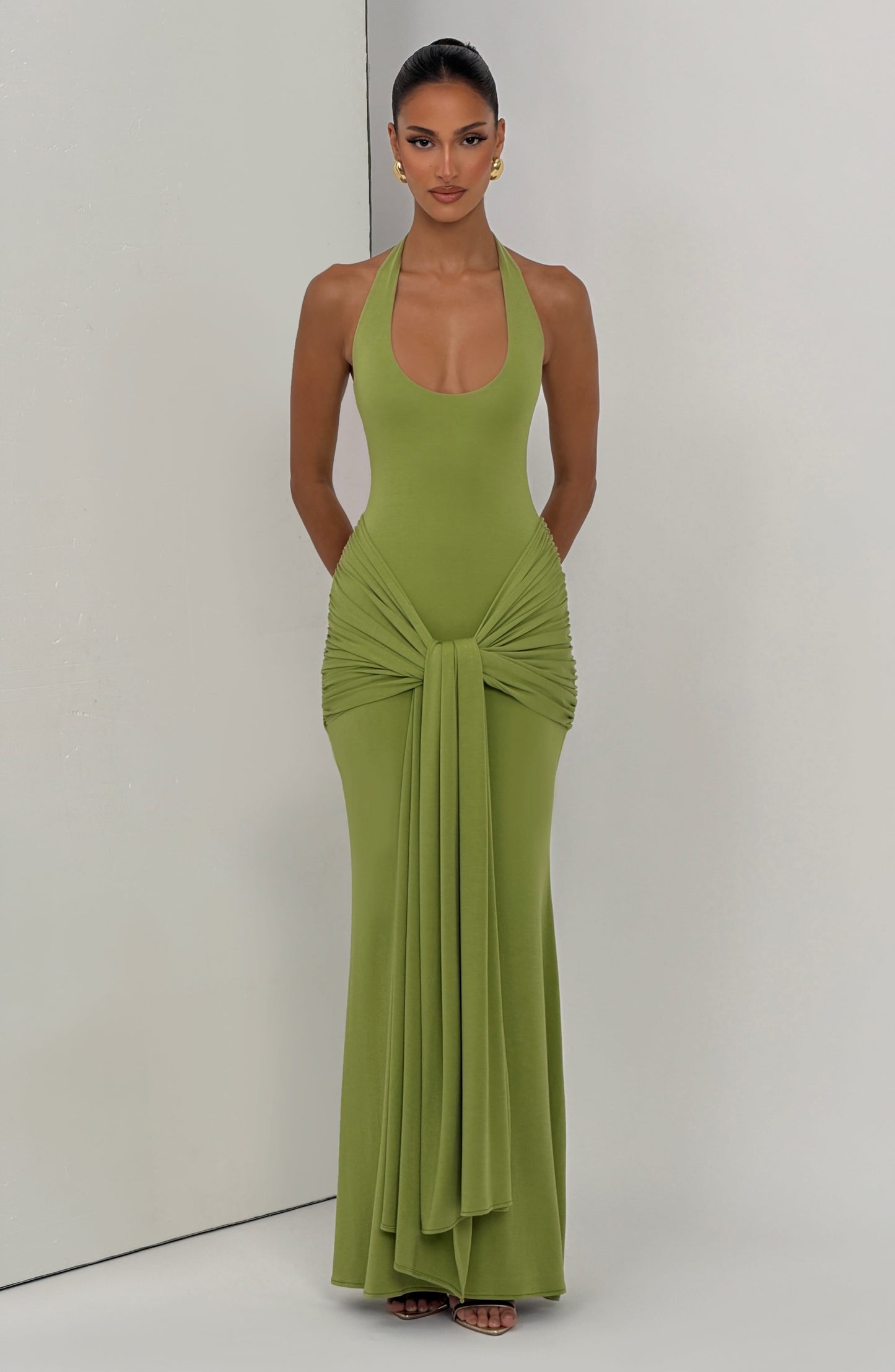 Chloe Olive Maxi Summer Dress