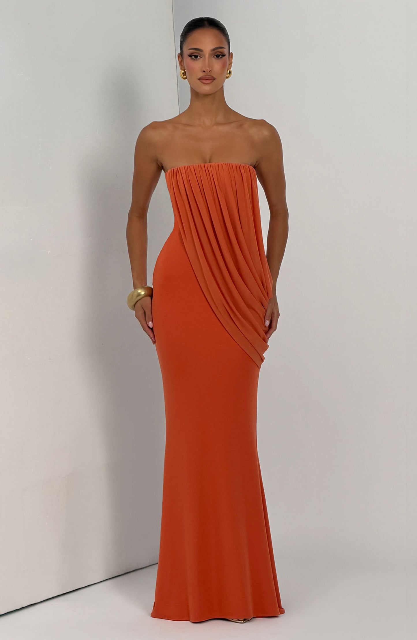 Sophia Maxi Summer Dress in Burnt Orange