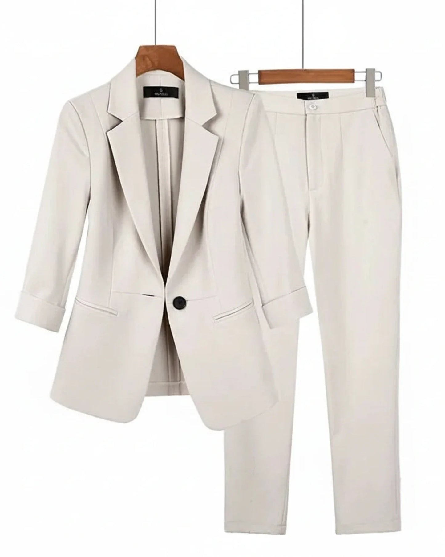 Luvrefashion | Ladies' Tailored Two Piece Suit Set in Black - back view