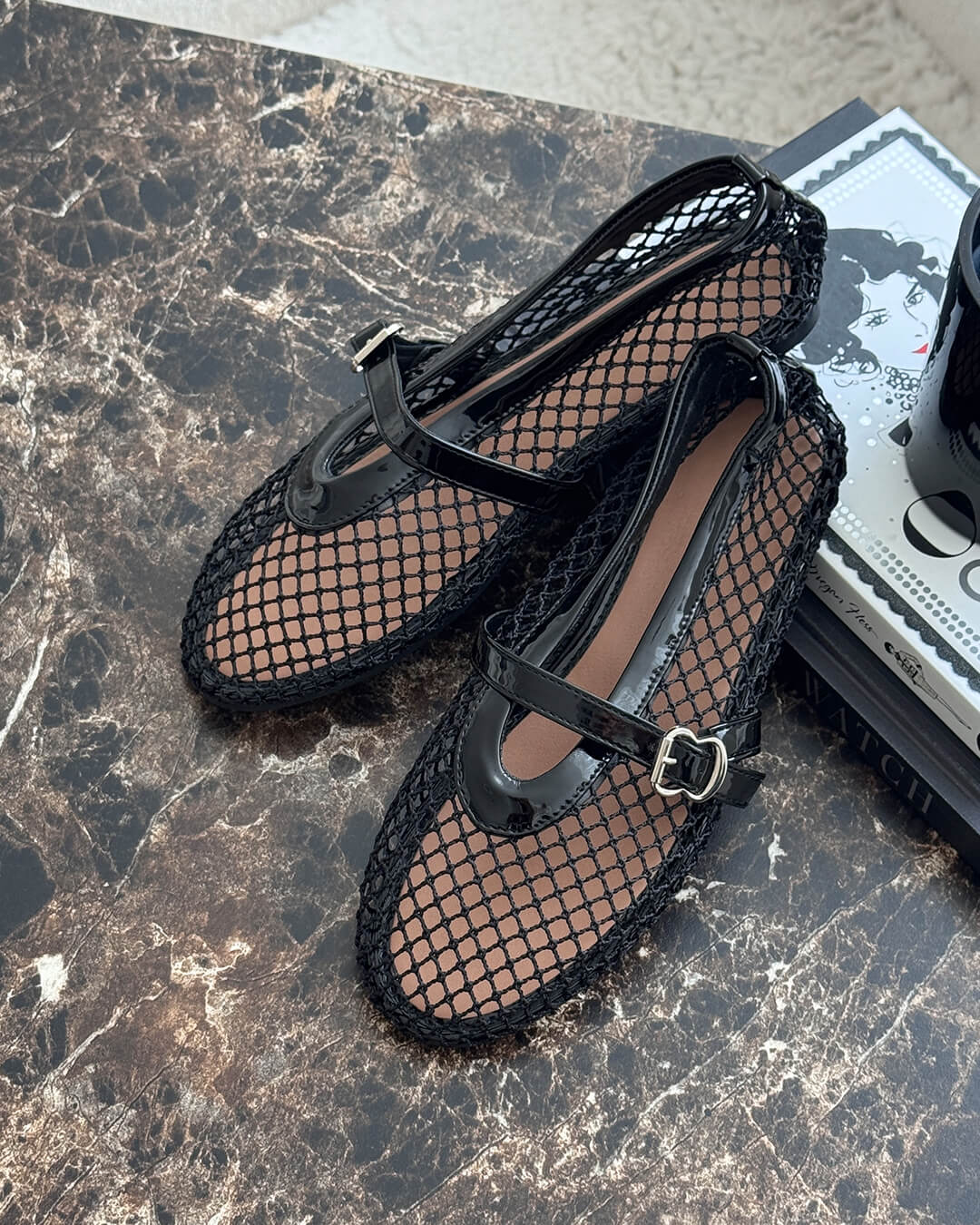 Sophia Mesh Ballerina Flats | Breathable Mesh & Leather
