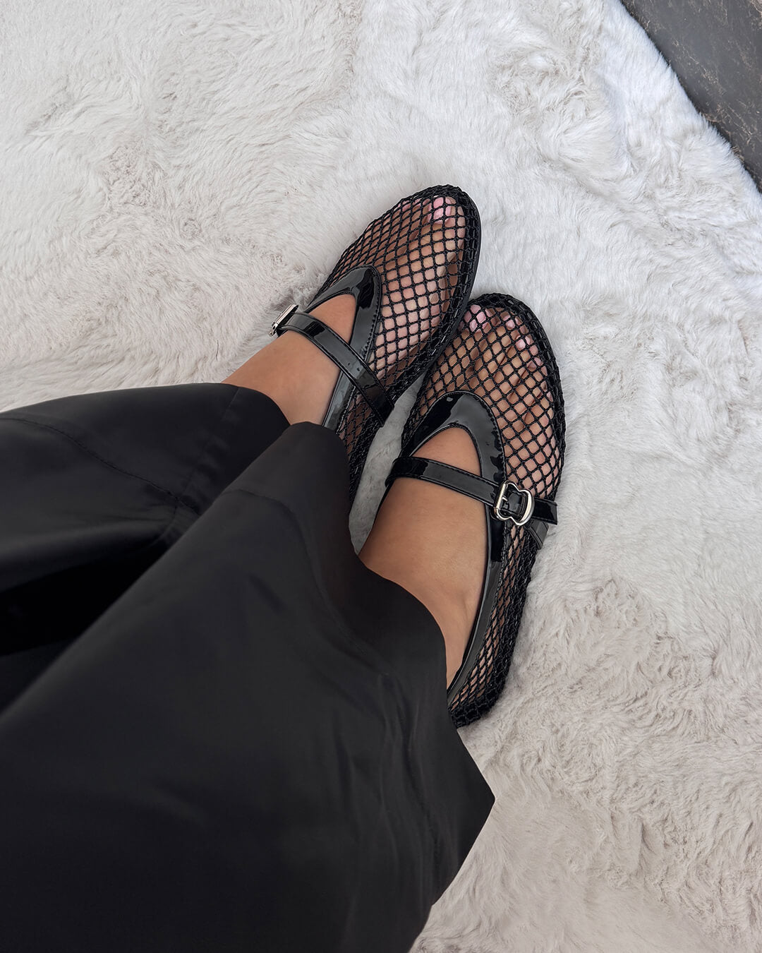 Sophia Mesh Ballerina Flats | Breathable Mesh & Leather