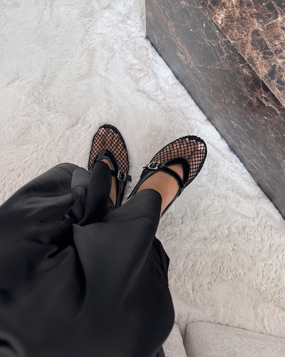 Sophia Mesh Ballerina Flats | Breathable Mesh & Leather