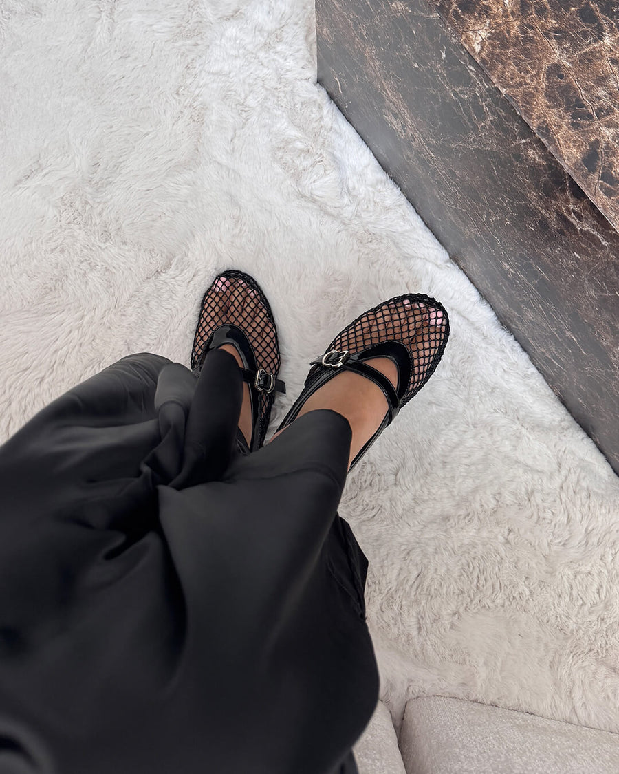 Sophia Mesh Ballerina Flats | Breathable Mesh & Leather