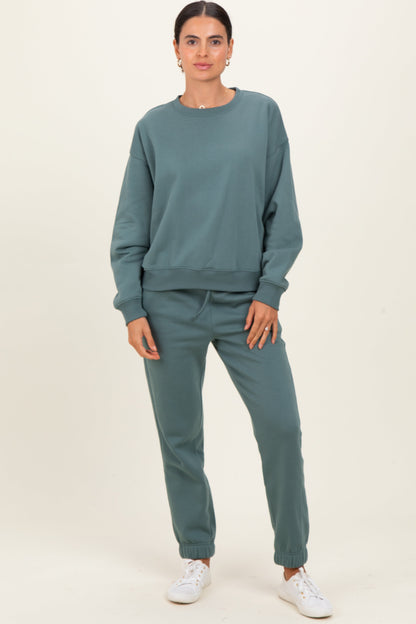 Jade Relaxed-Fit Fleece Pullover & High-Rise Jogger Set