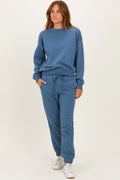 Samantha Dusty Blue Fleece Relaxed Pullover & Jogger Set