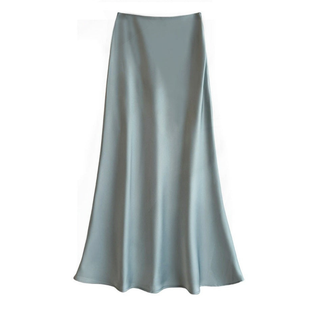 Grace Elegant Midi Skirt in Light Blue - image 10