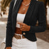 Argyle Cable Knit Shawl Collar Cropped Blazer - Slim Fit Women's Jacket - Black