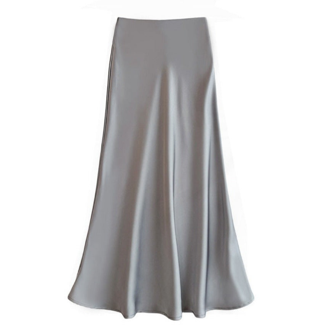 Grace Elegant Midi Skirt in Light Blue - image 11
