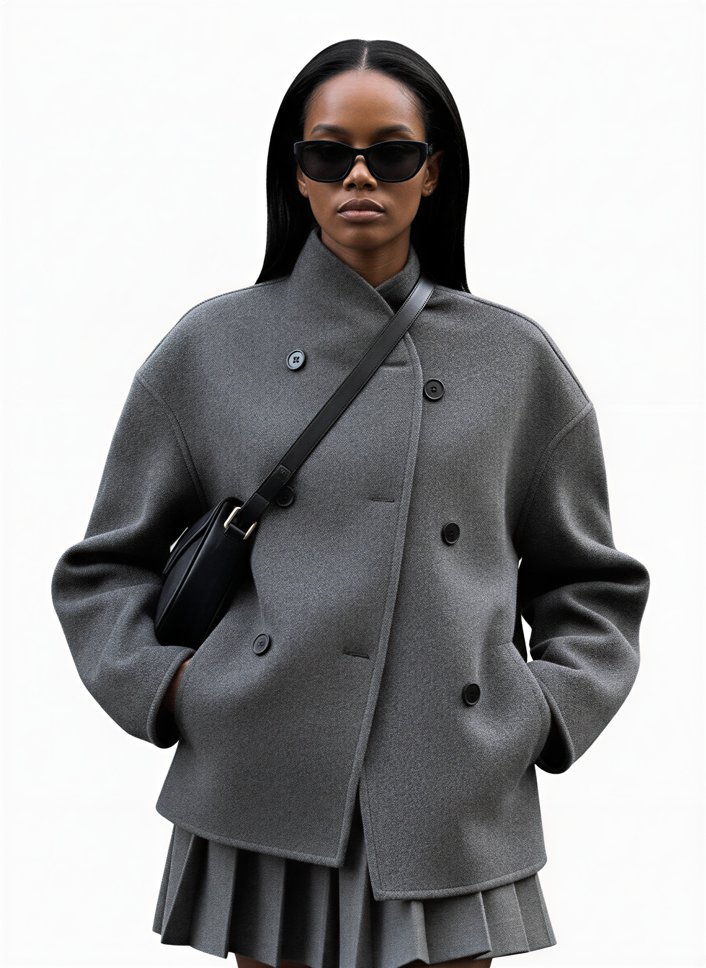 Transitional Two Piece Set Structured Fabric in Gray - image 8