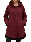 Casual Quilted Jacket with Textured Design & Wooden Buttons
