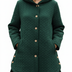 Casual Quilted Jacket with Textured Design & Wooden Buttons - Green