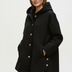 Casual Quilted Jacket with Textured Design & Wooden Buttons - Black