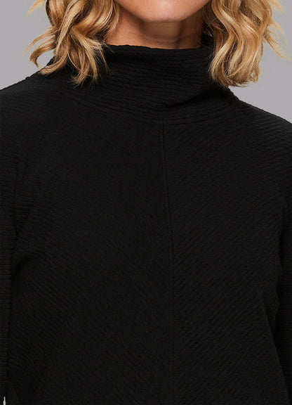 Studio Jacquard Mock Neck Tunic Pullover with Thumb Holes