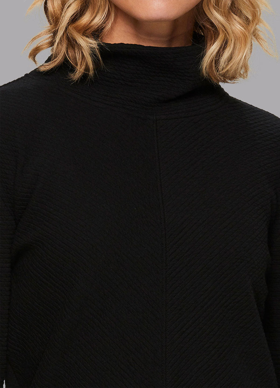 Studio Jacquard Mock Neck Tunic Pullover with Thumb Holes
