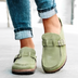 Lila | Women's Cork Footbed Sandals – Chic & Comfy Summer Footwear - Light Green