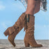 Maria | Women's Ankle-Length Cowboy Boots with High Heels - Brown