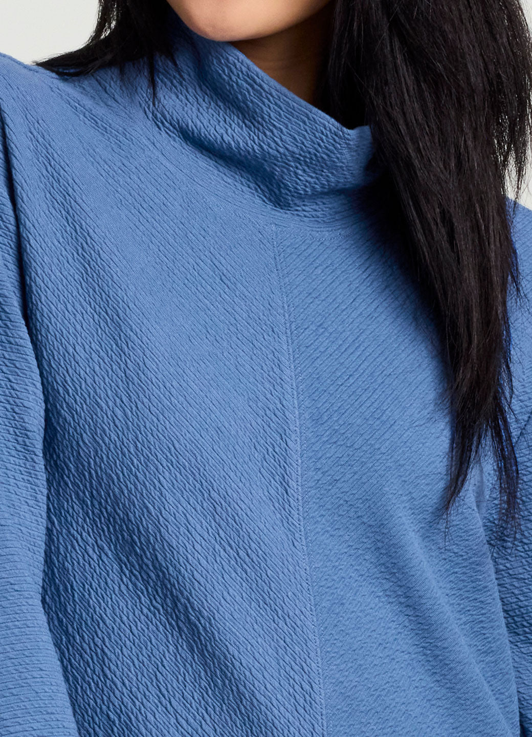 Studio Jacquard Mock Neck Tunic Pullover with Thumb Holes
