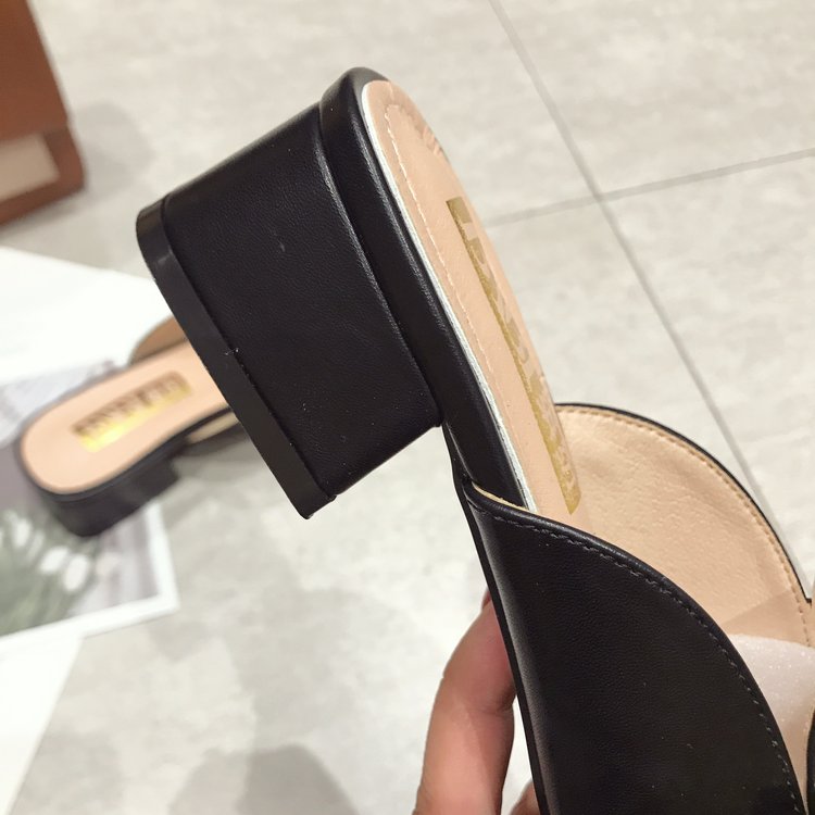 Chloe's Trendy Studded Mules with Low Square Heel