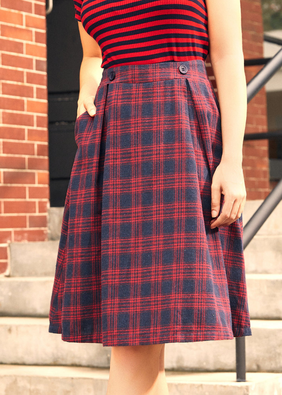 ModCloth Autumn Button-Detail Midi Skirt with Pockets