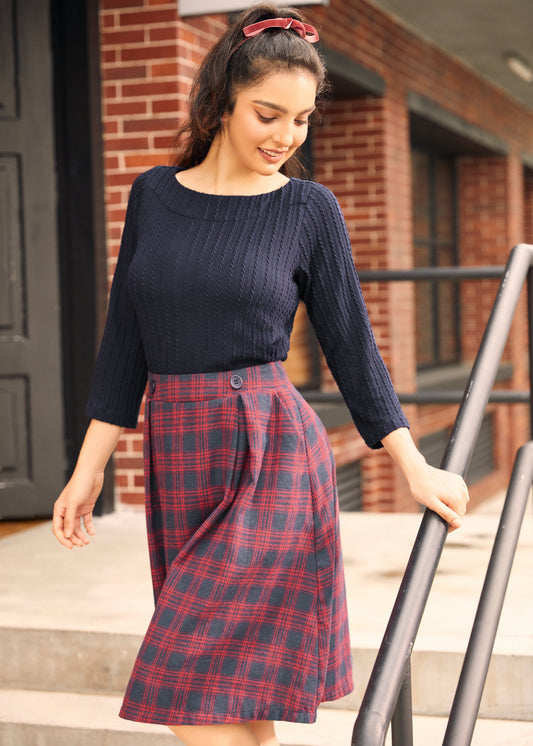 ModCloth Autumn Button-Detail Midi Skirt with Pockets