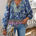 Linda | Chic Floral Summer Blouse - Blue