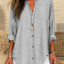 Betty | Chic Women's Loose Fit Long Sleeve Button-Up Blouse - Gray
