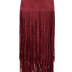 Pinto Ranch Faux Suede Long Fringe Skirt - BURGUNDY