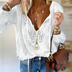 Kelly | Chic Boho Blouse Featuring a Cutout Neckline - White