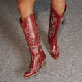Emma | Women's Embroidered Knee-High Cowboy Boots