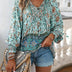 Linda | Chic Floral Summer Blouse - Green