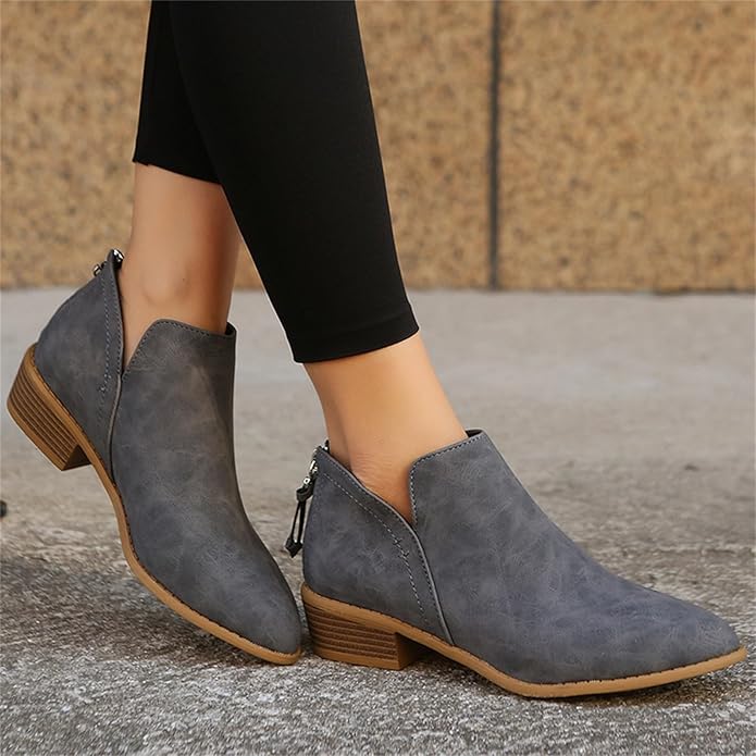 Luvrefashion | Lena Pointed Toe Wedge Ankle Boots in Green - detail view
