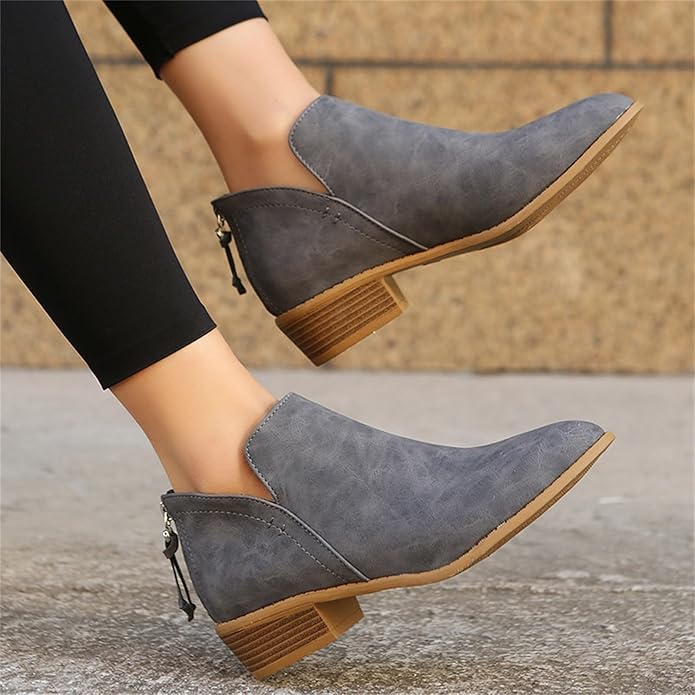 Lena Pointed Toe Wedge Ankle Boots in Green - styled look