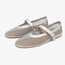 Sophia Mesh Ballerina Flats | Breathable Mesh & Leather - Silver