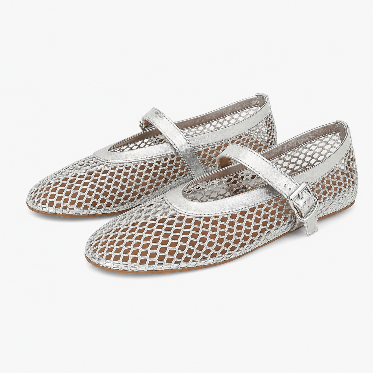Sophia Mesh Ballerina Flats | Breathable Mesh & Leather