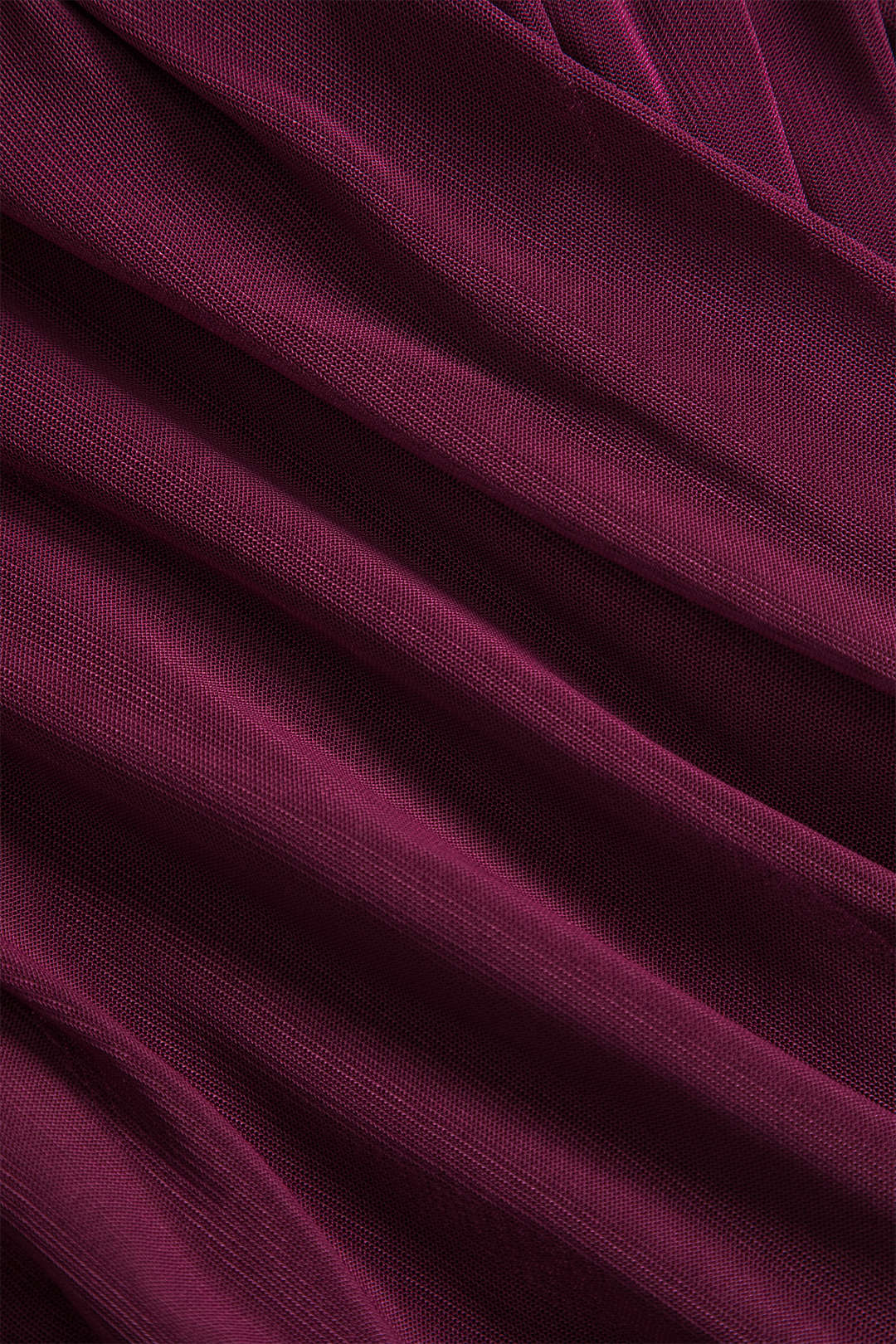 Fern Long Sleeve Ruched Mesh Top in Burgundy - styled look