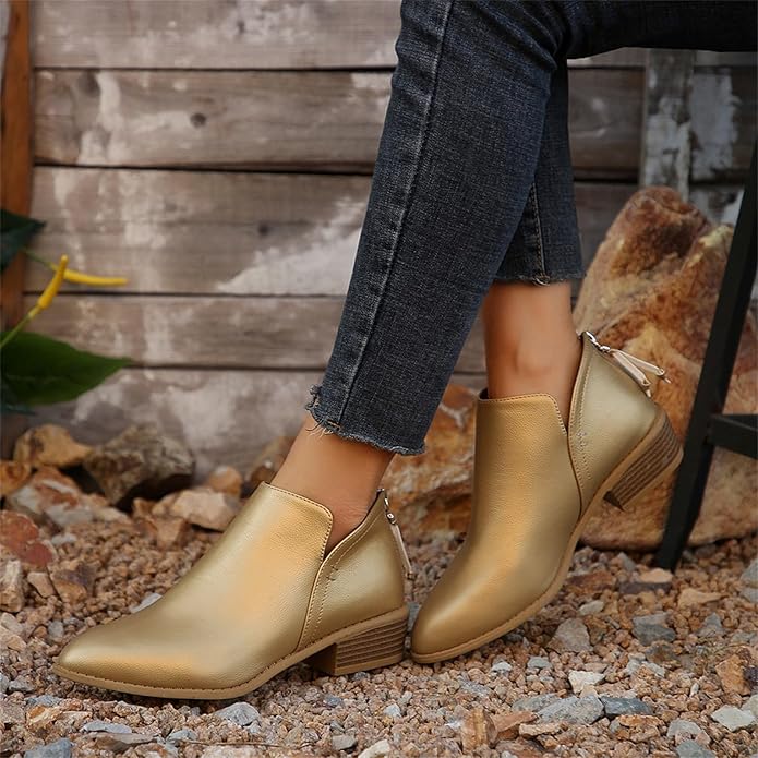 Luvrefashion | Lena Pointed Toe Wedge Ankle Boots in Green - image 17