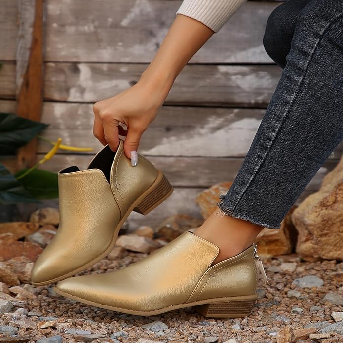 Luvrefashion | Lena Pointed Toe Wedge Ankle Boots in Green - image 18