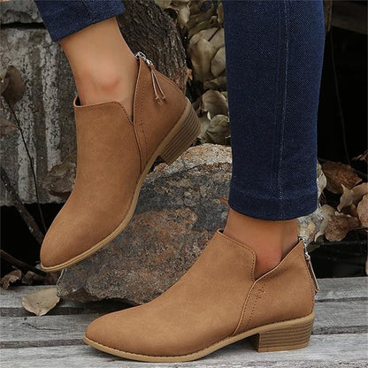 Lena Pointed Toe Wedge Ankle Boots in Green - image 14
