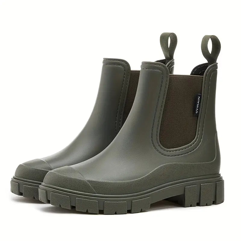 Luvrefashion | Clara Stylish Ankle Boots with Textured Sole in Brown - styled look