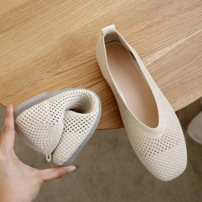 Sophia's Breathable Mesh Flats with Square Toe Design