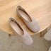 Sophia's Breathable Mesh Flats with Square Toe Design - Khaki