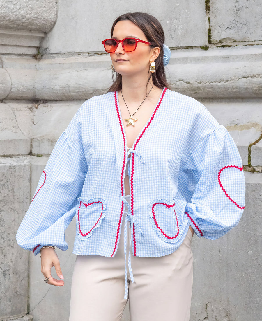 Luvrefashion | Betty Chic Heart Blouse for Fashionable in Pink - image 6