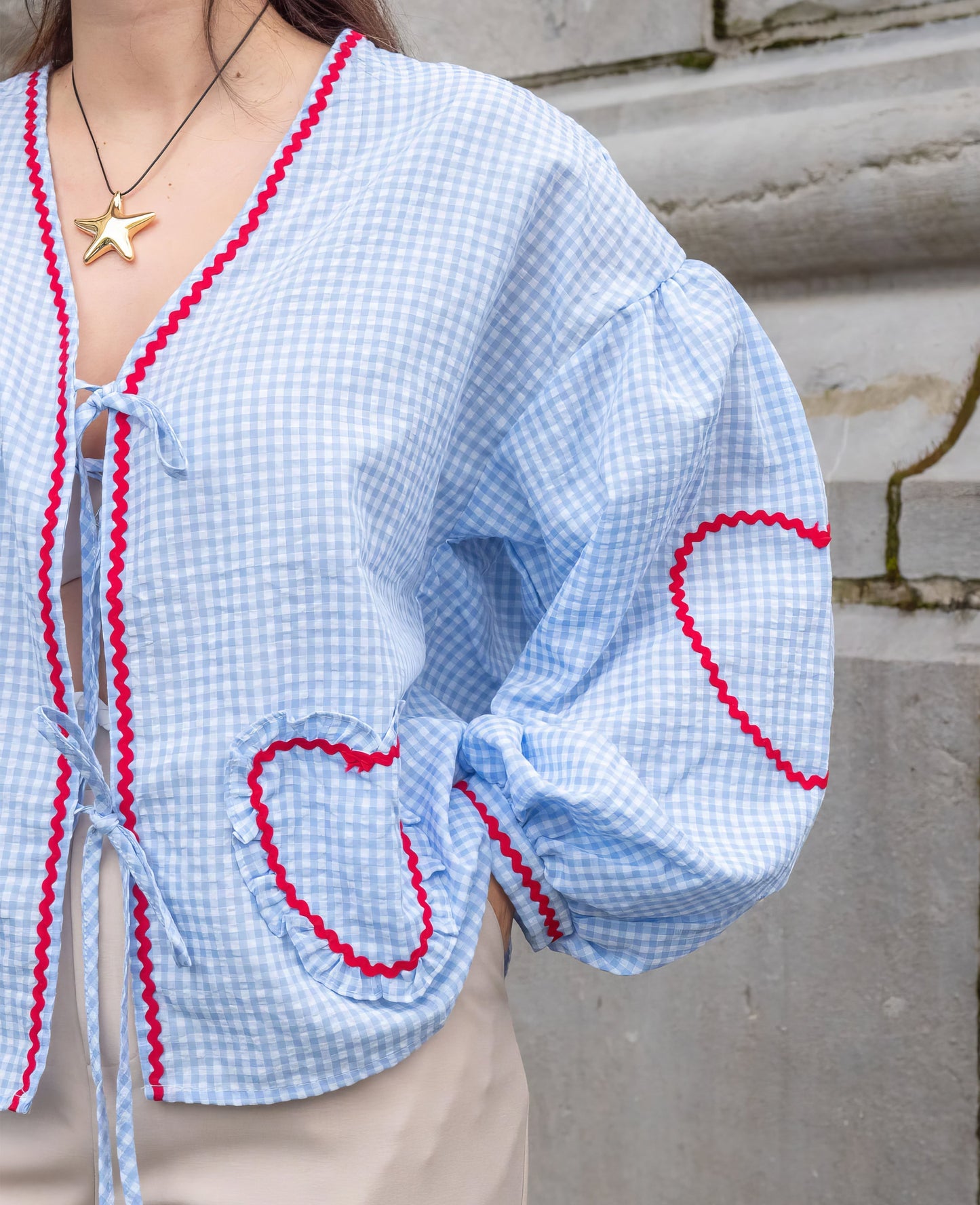 Betty Chic Heart Blouse for Fashionable in Pink - image 7